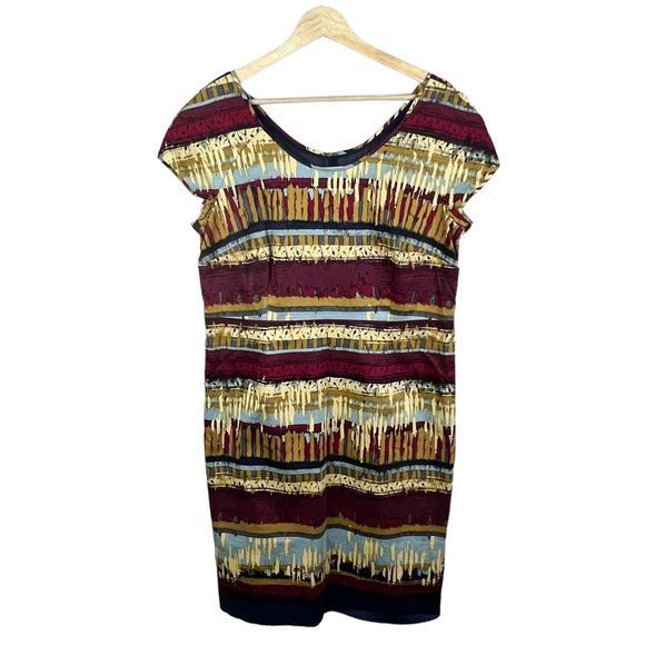 Pendleton Womens Multicolored Abstract Cap Sleeve Sheath Dress 14 NWOT - Picture 2 of 7